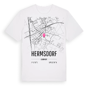 Hermsdorf karta t-shirt – ekologisk bomull t-shirt från Pinshirt