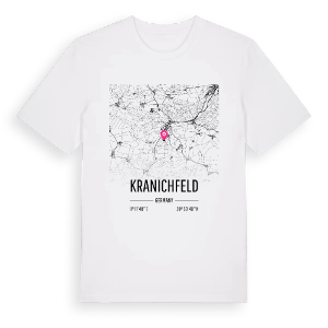 Kranichfeld karta t-shirt – ekologisk bomull t-shirt från Pinshirt