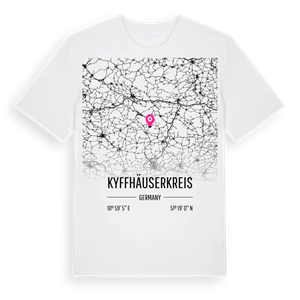 Kyffhäuserkreis karta t-shirt – ekologisk bomull t-shirt från Pinshirt