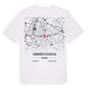 Landkreis Eichsfeld karta t-shirt – ekologisk bomull t-shirt från Pinshirt