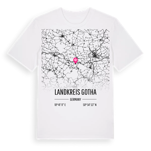 Landkreis Gotha karta t-shirt – ekologisk bomull t-shirt från Pinshirt