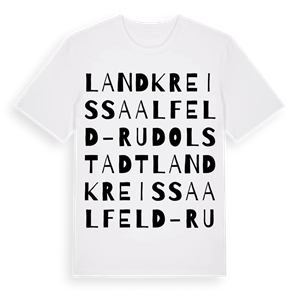 Landkreis Saalfeld-Rudolstadt ordlek t-shirt – ekologisk bomull t-shirt från Pinshirt