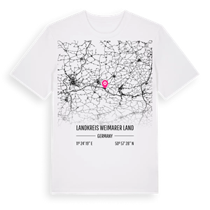 Landkreis Weimarer Land karta t-shirt – ekologisk bomull t-shirt från Pinshirt