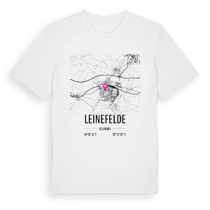 Leinefelde karta t-shirt – ekologisk bomull t-shirt från Pinshirt