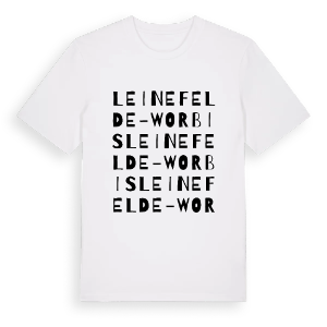 Leinefelde-Worbis ordlek t-shirt – ekologisk bomull t-shirt från Pinshirt