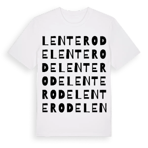 Lenterode ordlek t-shirt – ekologisk bomull t-shirt från Pinshirt