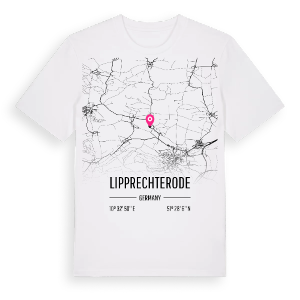 Lipprechterode karta t-shirt – ekologisk bomull t-shirt från Pinshirt