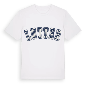 Lutter college t-shirt – ekologisk bomull t-shirt från Pinshirt