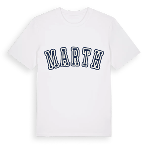 Marth college t-shirt – ekologisk bomull t-shirt från Pinshirt