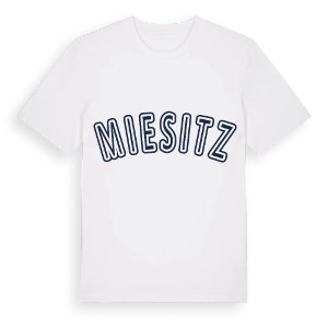 Miesitz college t-shirt – ekologisk bomull t-shirt från Pinshirt