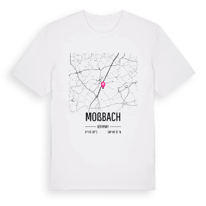 Moßbach karta t-shirt – ekologisk bomull t-shirt från Pinshirt