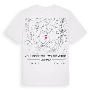 Mohlsdorf-Teichwolframsdorf karta t-shirt – ekologisk bomull t-shirt från Pinshirt