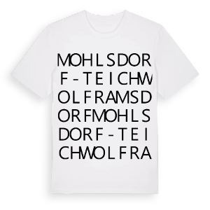Mohlsdorf-Teichwolframsdorf ordlek t-shirt – ekologisk bomull t-shirt från Pinshirt