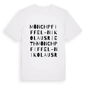Mönchpfiffel-Nikolausrieth ordlek t-shirt – ekologisk bomull t-shirt från Pinshirt