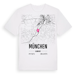 München karta t-shirt – ekologisk bomull t-shirt från Pinshirt
