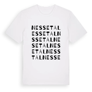 Nessetal ordlek t-shirt – ekologisk bomull t-shirt från Pinshirt