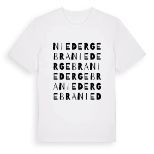 Niedergebra ordlek t-shirt – ekologisk bomull t-shirt från Pinshirt
