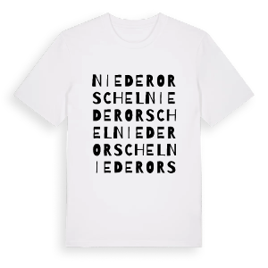 Niederorschel ordlek t-shirt – ekologisk bomull t-shirt från Pinshirt