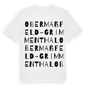 Obermaßfeld-Grimmenthal ordlek t-shirt – ekologisk bomull t-shirt från Pinshirt