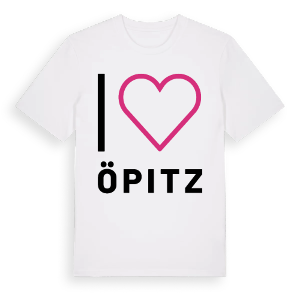 Jag älskar Öpitz t-shirt stort tryck – ekologisk bomull t-shirt från Pinshirt
