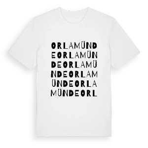 Orlamünde ordlek t-shirt – ekologisk bomull t-shirt från Pinshirt
