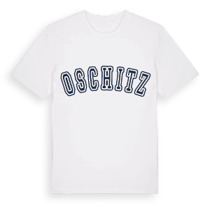 Oschitz college t-shirt – ekologisk bomull t-shirt från Pinshirt