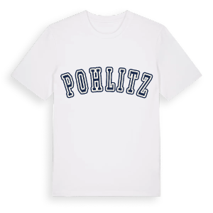 Pohlitz college t-shirt – ekologisk bomull t-shirt från Pinshirt