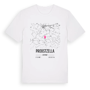 Probstzella karta t-shirt – ekologisk bomull t-shirt från Pinshirt