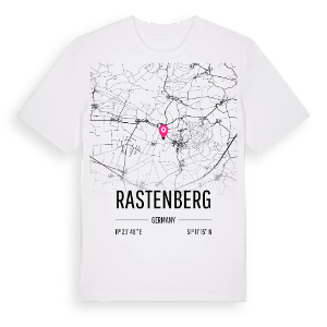 Rastenberg karta t-shirt – ekologisk bomull t-shirt från Pinshirt