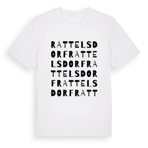 Rattelsdorf ordlek t-shirt – ekologisk bomull t-shirt från Pinshirt