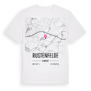 Rustenfelde karta t-shirt – ekologisk bomull t-shirt från Pinshirt