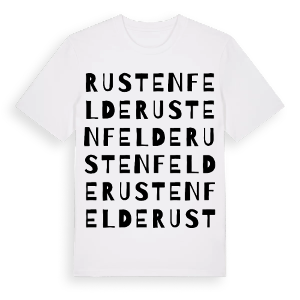 Rustenfelde ordlek t-shirt – ekologisk bomull t-shirt från Pinshirt
