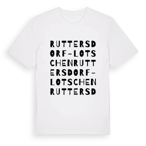 Ruttersdorf-Lotschen ordlek t-shirt – ekologisk bomull t-shirt från Pinshirt