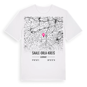 Saale-Orla-Kreis karta t-shirt – ekologisk bomull t-shirt från Pinshirt
