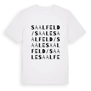 Saalfeld/Saale ordlek t-shirt – ekologisk bomull t-shirt från Pinshirt