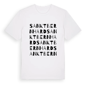 Sankt Bernhard ordlek t-shirt – ekologisk bomull t-shirt från Pinshirt