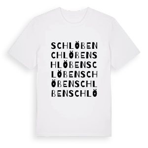 Schlöben ordlek t-shirt – ekologisk bomull t-shirt från Pinshirt