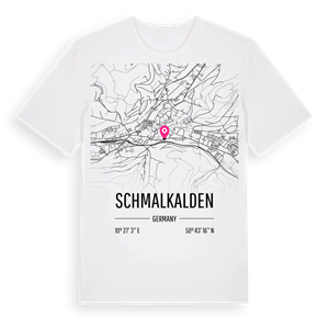 Schmalkalden karta t-shirt – ekologisk bomull t-shirt från Pinshirt