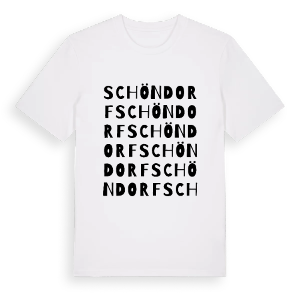 Schöndorf ordlek t-shirt – ekologisk bomull t-shirt från Pinshirt