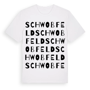 Schwobfeld ordlek t-shirt – ekologisk bomull t-shirt från Pinshirt