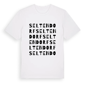 Seltendorf ordlek t-shirt – ekologisk bomull t-shirt från Pinshirt