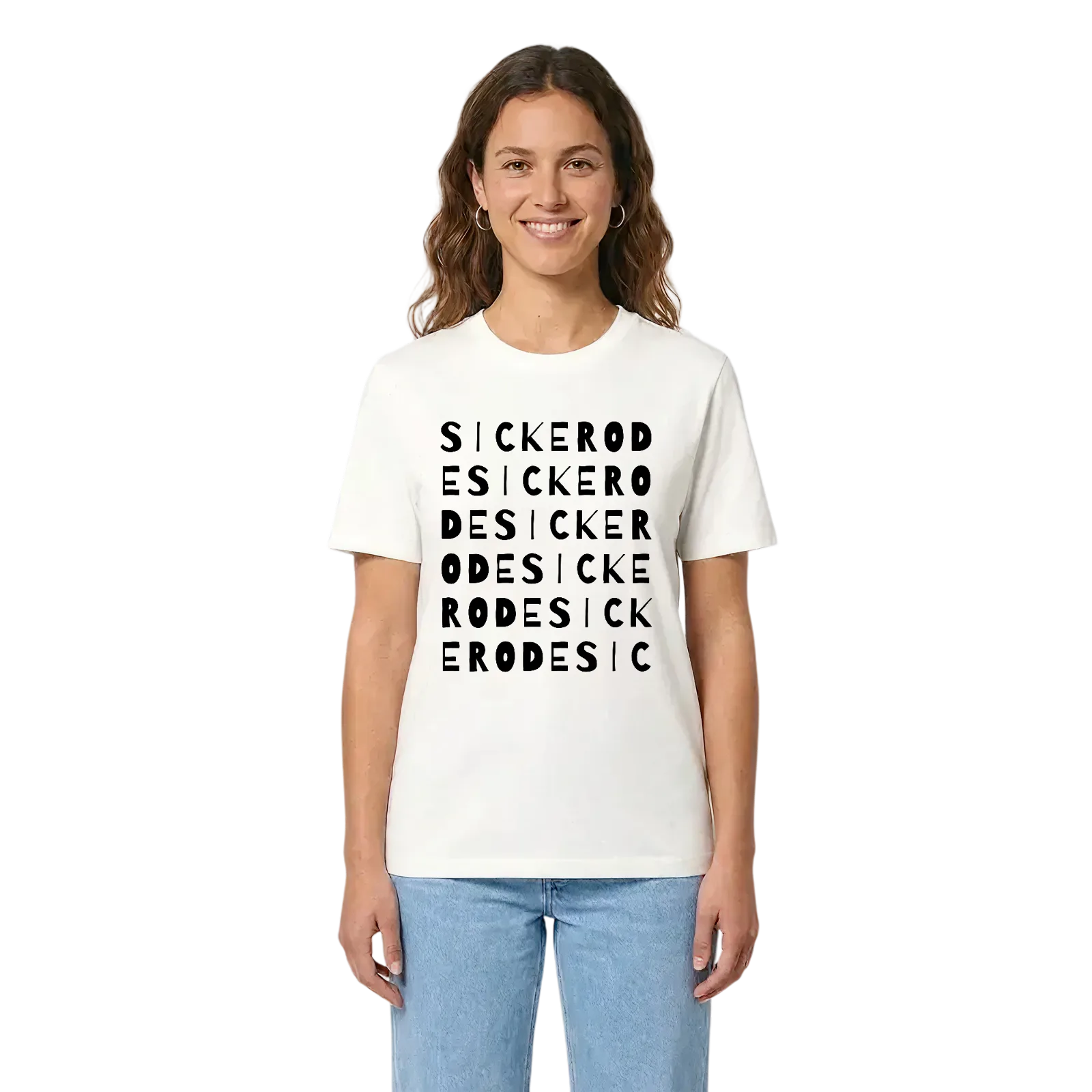 Sickerode ordlek t-shirt – White, i miljö