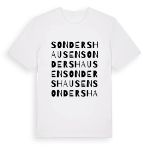 Sondershausen ordlek t-shirt – ekologisk bomull t-shirt från Pinshirt