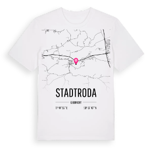 Stadtroda karta t-shirt – ekologisk bomull t-shirt från Pinshirt