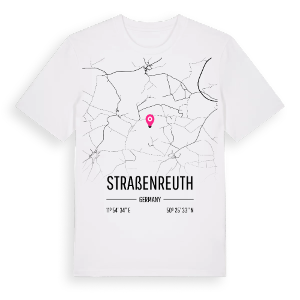 Straßenreuth karta t-shirt – ekologisk bomull t-shirt från Pinshirt