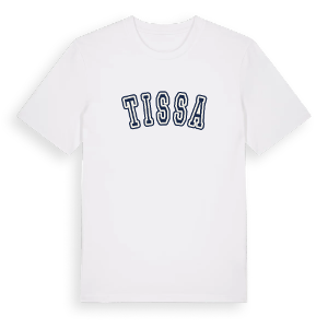 Tissa college t-shirt – ekologisk bomull t-shirt från Pinshirt