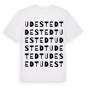 Udestedt ordlek t-shirt – ekologisk bomull t-shirt från Pinshirt