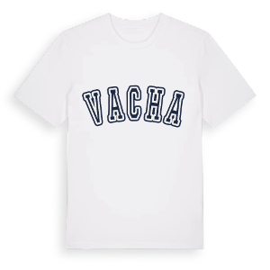 Vacha college t-shirt – ekologisk bomull t-shirt från Pinshirt