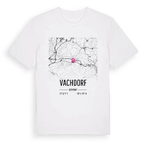 Vachdorf karta t-shirt – ekologisk bomull t-shirt från Pinshirt