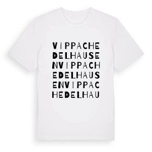 Vippachedelhausen ordlek t-shirt – ekologisk bomull t-shirt från Pinshirt